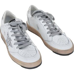 Golden Goose White and Silver Star Sneakers